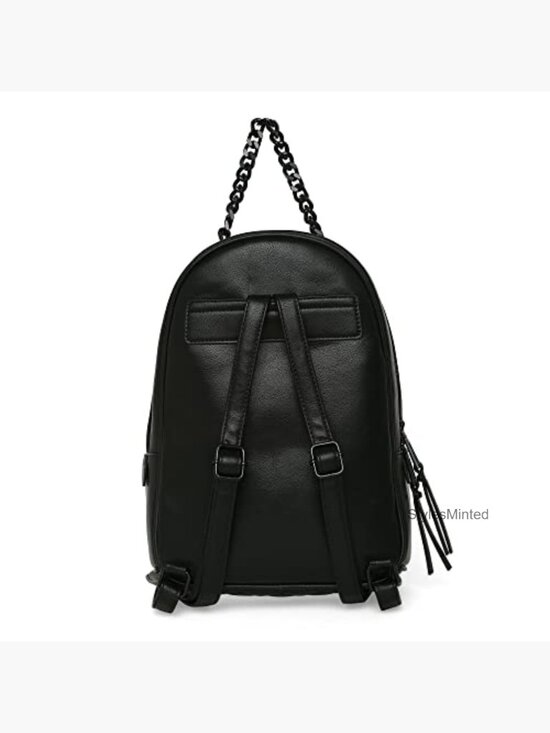 Versatile Medium Backpack with 2 Compartments, Faux Leather, Daypack, main image 4
